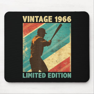 Retro Vintage 1966 Baseball Fan Limited Edition Mousepad