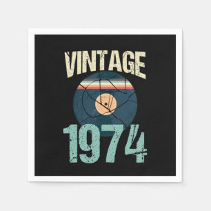 Retro Vintage 1974 46 th Birthday Record Vinyl Vin Serviette