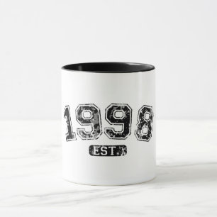 Retro Vintage 1998 Grunge Est. Gegründet Grafik Tasse