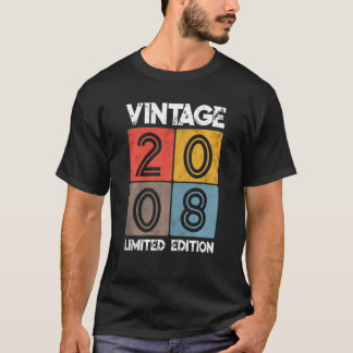 Retro Vintage 2008 Cool 13. Geburtstag T-Shirt