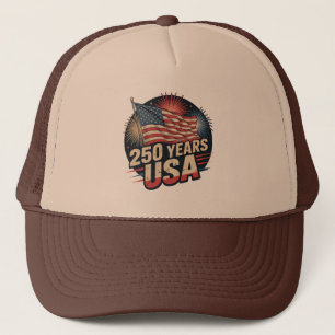 Retro Vintage 250 Jahre USA Amerikanische Flagge M Truckerkappe