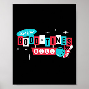 Retro Vintage 50er 60er Bowling - Lass die guten Z Poster