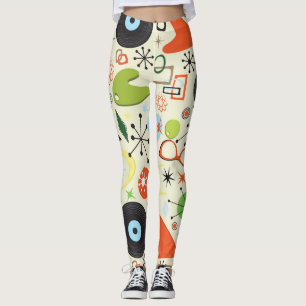 Retro Vintage 50er Jahre Stil Muster Leggings