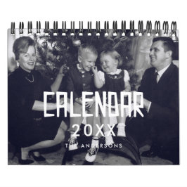 Retro Vintage 50er Typografie Familie Foto 2026 Kalender
