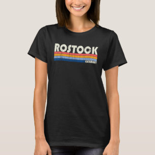 Retro Vintage 70er 80er Stil Rostock Deutschland T-Shirt