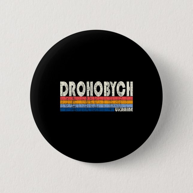 Retro Vintage 70er 80er Style Droho  Button (Vorderseite)