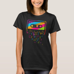 Retro Vintage 80er 90er Musiknoten Kassettenband T-Shirt