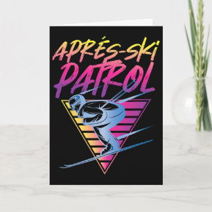 Retro Vintage 80er Après-Ski-Patrouille _1  Karte