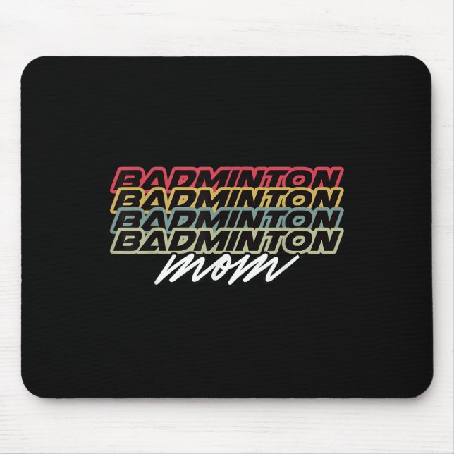 Retro Vintage 80er Badminton-Mutter Lustig Muttert Mousepad (Vorne)