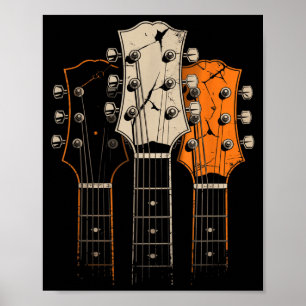 Retro Vintage 80er Jahre Silhouette Rock Musik Git Poster