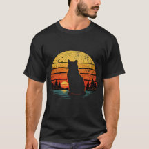 Retro Vintage 80er Katzen Sonnenuntergang