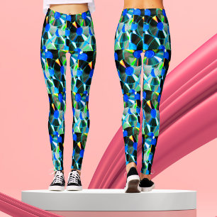 Retro-Vintage-80er-Musik-Vinyl-Schallplatten-Muste Leggings