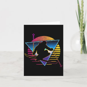 Retro Vintage 80er Ski  Karte