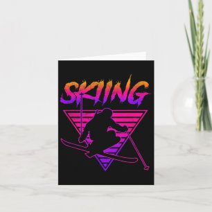 Retro Vintage 80er Ski Skifahren _1 Karte