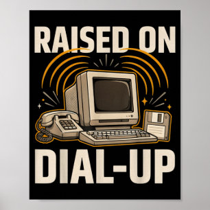 Retro Vintage 90er Computer-Geek Nerd großgezogen  Poster