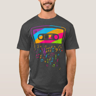 Retro Vintage 90er-Musiknoten-Kassettenband T-Shirt