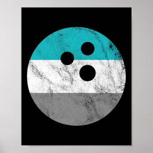 Retro Vintage abgenutzte Bowlingkugel für Männer o Poster