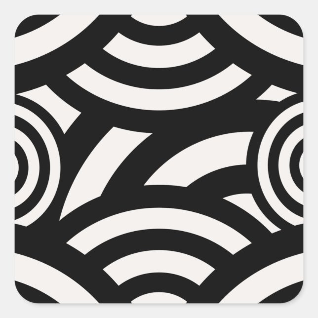 Retro Vintage Abstrakte Arkaden Schwarz-weiß Quadratischer Aufkleber (Vorderseite)