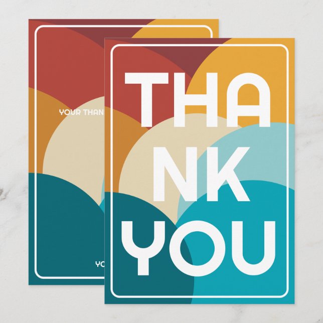 Retro Vintage Abstrakte Kunst Dankeskarte (Vorne/Hinten)