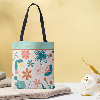 Retro-Vintage-Abstraktes Muster Floral Salbeigrün