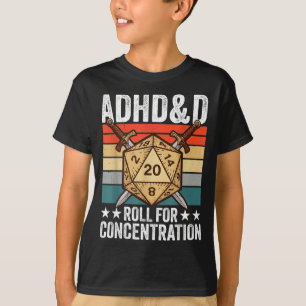 Retro Vintage Adhd&d Rollen Für Konzentration T-Shirt