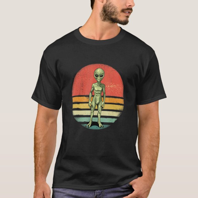 Retro Vintage Alien UFO Extraterrestrial Abduction T-Shirt (Vorderseite)