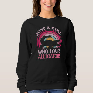 Retro Vintage Alligator Nur Ein Mädchen Das Alli L Sweatshirt
