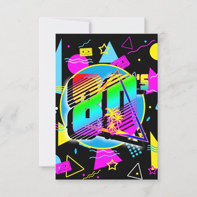 RETRO-VINTAGE ALTE SCHULE DER 80er Jahre Dankeskarte (Vorderseite)