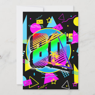 RETRO-VINTAGE ALTE SCHULE DER 80er Jahre Einladung