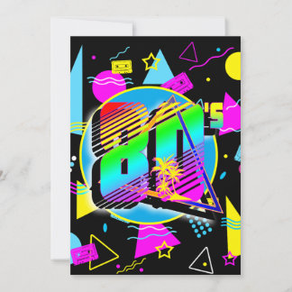 RETRO-VINTAGE ALTE SCHULE DER 80er Jahre Einladung