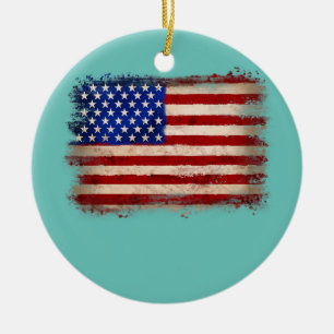 Retro Vintage amerikanische Flagge Alle amerikanis Keramik Ornament