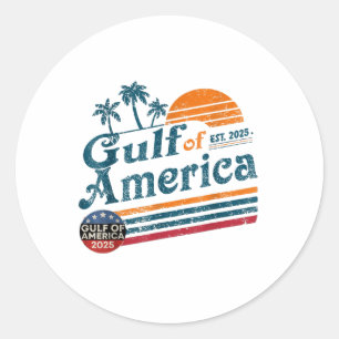 Retro Vintage amerikanische Flagge Mexiko Golf von Runder Aufkleber