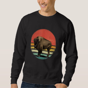 Retro Vintage Amerikanischer Bison Büffel Wildtier Sweatshirt