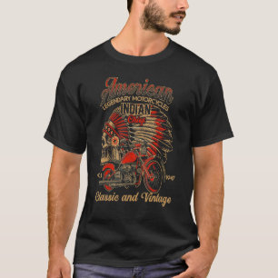 Retro Vintage Amerikanisches Motorrad Indian Für A T-Shirt