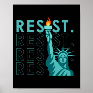 Retro Vintage Anti-Trump-Widerstandsstatue Poster