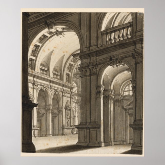 Retro Vintage Architektur Kathedrale Poster (Vorne)
