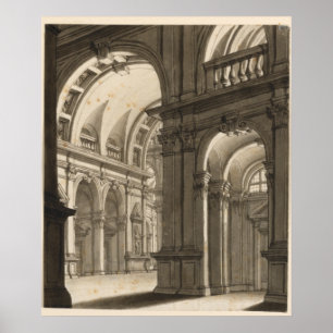 Retro Vintage Architekturkirche Poster