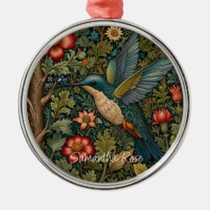 Retro-Vintage-Art-Nouveau-Kolibri Ornament Aus Metall