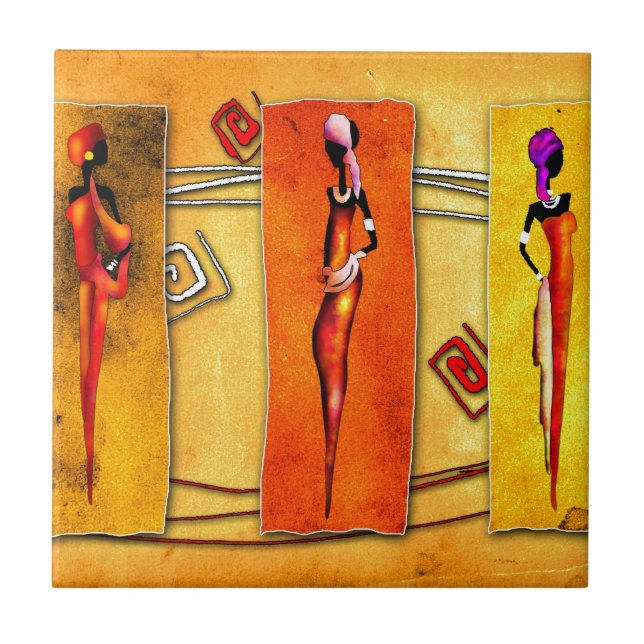 Retro Vintage Artgeschenke 01 Afrikas Fliese (Vorderseite)