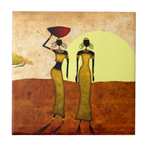 Retro Vintage Artgeschenke 24 Afrikas Fliese