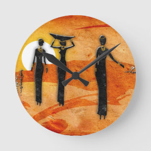 Retro Vintage Artgeschenke 35 Afrikas Runde Wanduhr