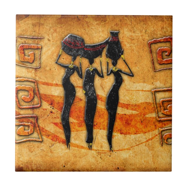 Retro Vintage Artgeschenke 6 Afrikas Fliese (Vorderseite)