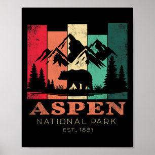 Retro Vintage Aspen Colorado Souvenir Kinder Wande Poster