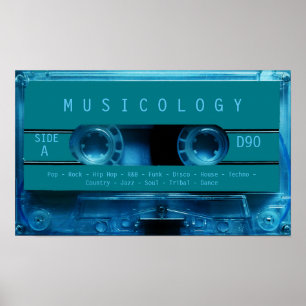 Retro vintage audio style cassette cover poster
