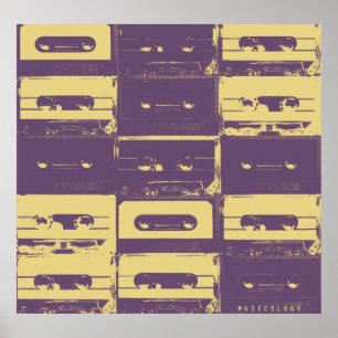 Retro Vintage Audioartmusikabdeckung Poster