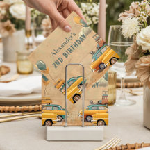 Retro-Vintage-Auto-Zwei-Schnell-Geburtstag