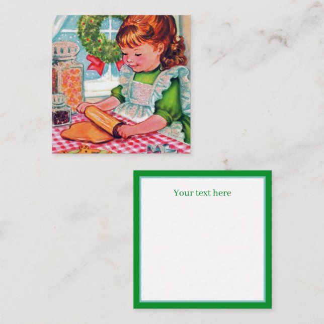 Retro Vintage Backweihstute Mitteilungskarte (Vorne/Hinten)