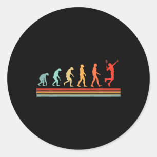 Retro Vintage Badminton Player-Evolution Runder Aufkleber