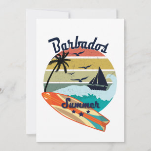 Retro-Vintage-Barbados-Geschenk Sommerurlaub Karte