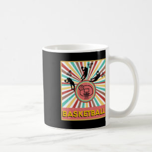 Retro-Vintage-Basketball-T-Shirt im Stil der 70er Kaffeetasse